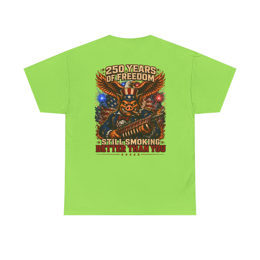 BBQ Test Pit 250 Years of Freedom soft tee mockup