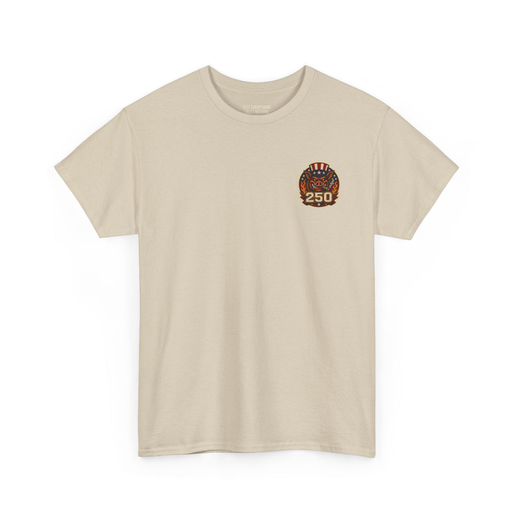 BBQ Test Pit 250 Years of Freedom soft tee mockup