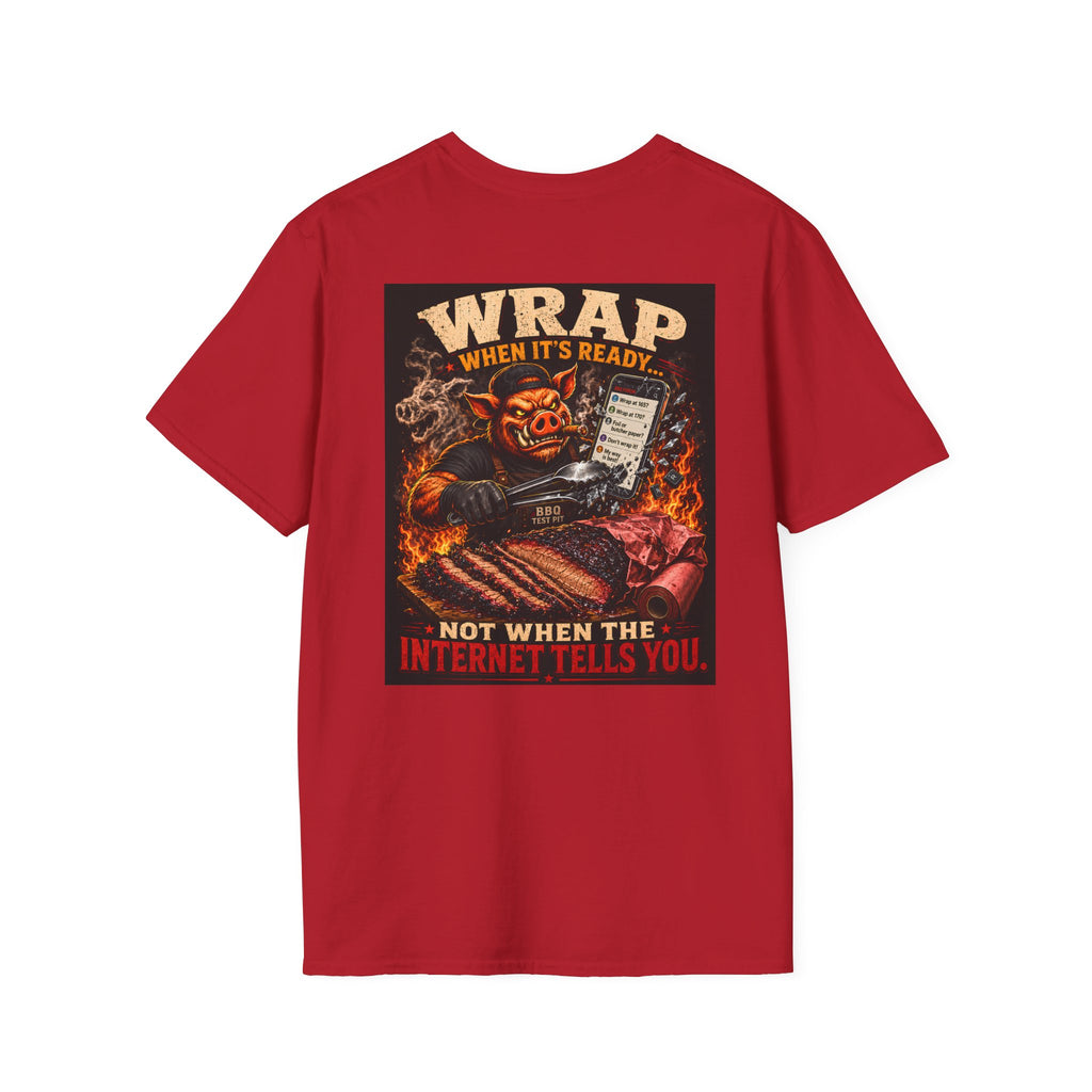 BBQ Test Pit Wrap When It's Ready tee mockup