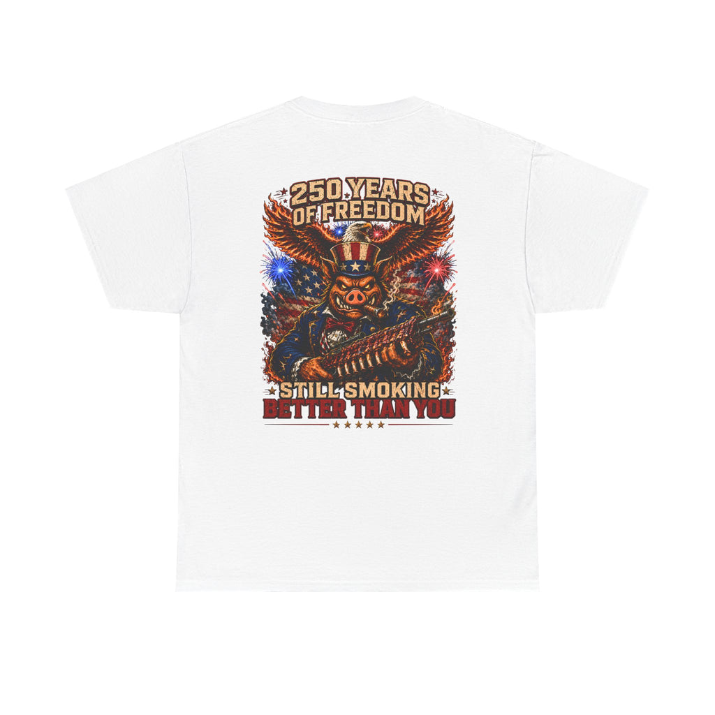 BBQ Test Pit 250 Years of Freedom soft tee mockup