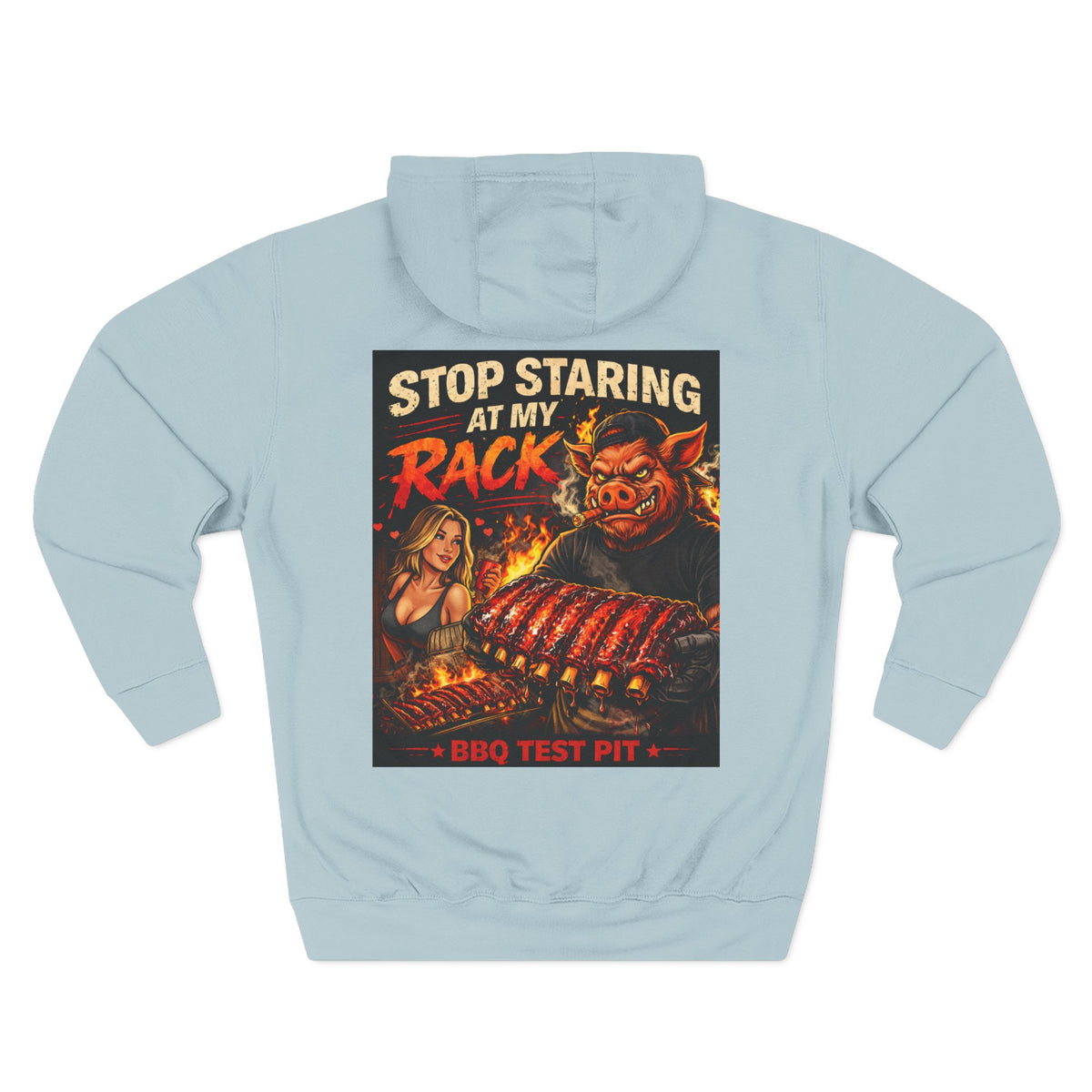 BBQ Test Pit Stop Staring At My Rack hoodie mockup