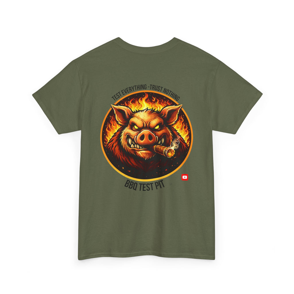 BBQ Test Pit logo tee mockup