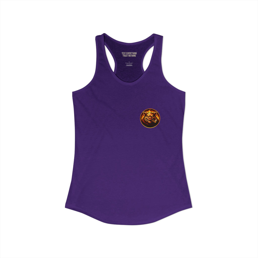 BBQ Test Pit logo women's tank mockup