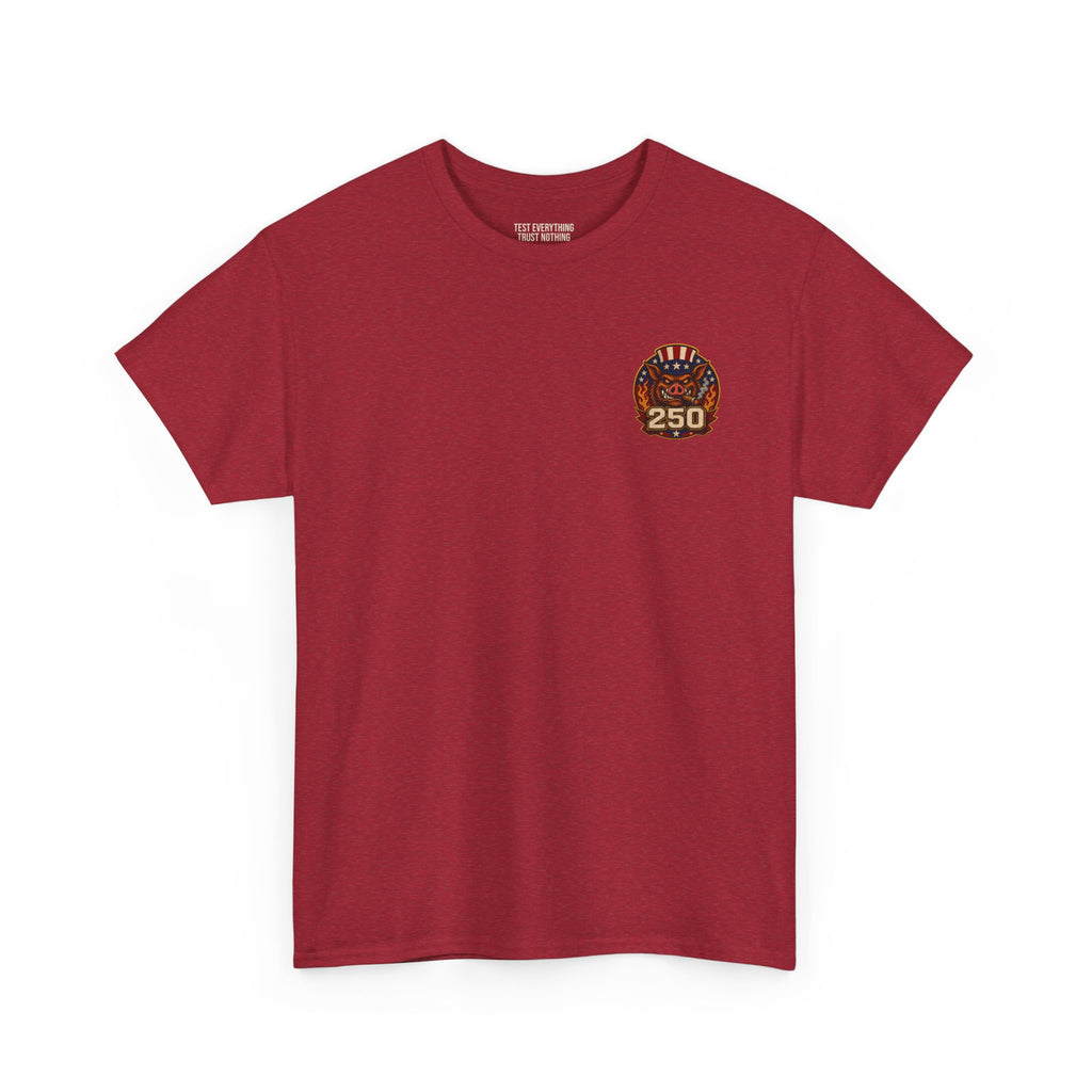 BBQ Test Pit 250 Years of Freedom soft tee mockup