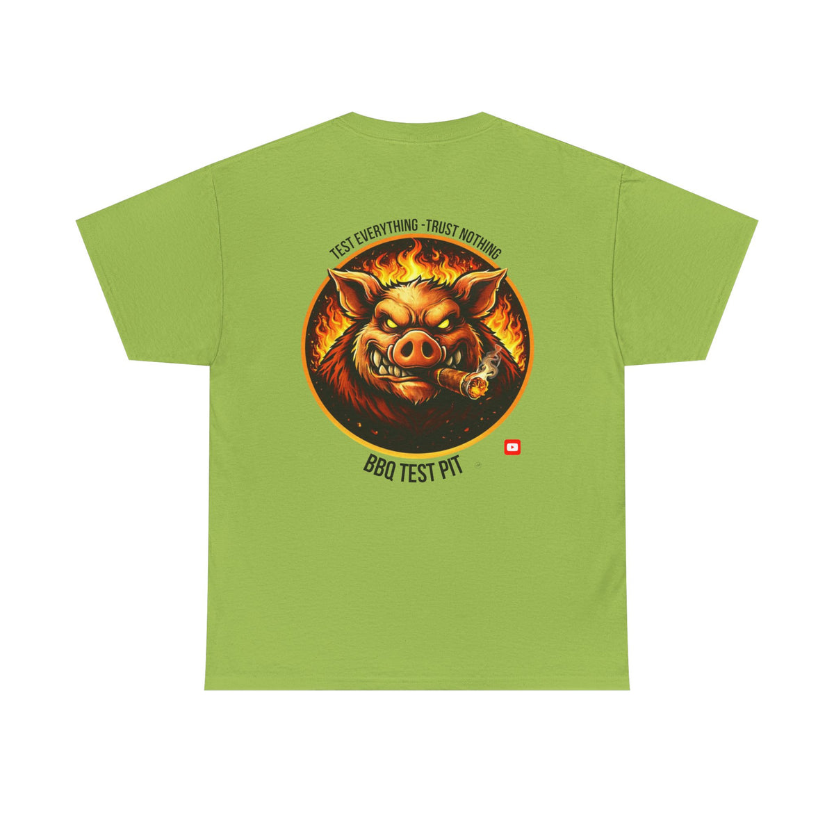 BBQ Test Pit logo tee mockup