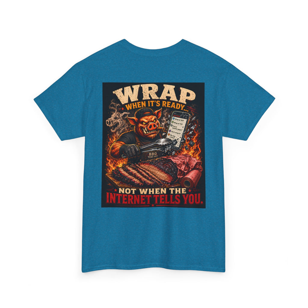 BBQ Test Pit Wrap When It's Ready soft tee mockup