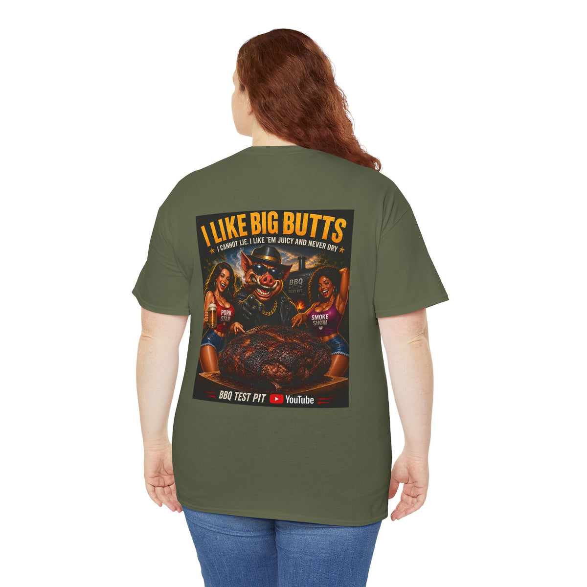 BBQ Test Pit I Like Big Butts tee mockup