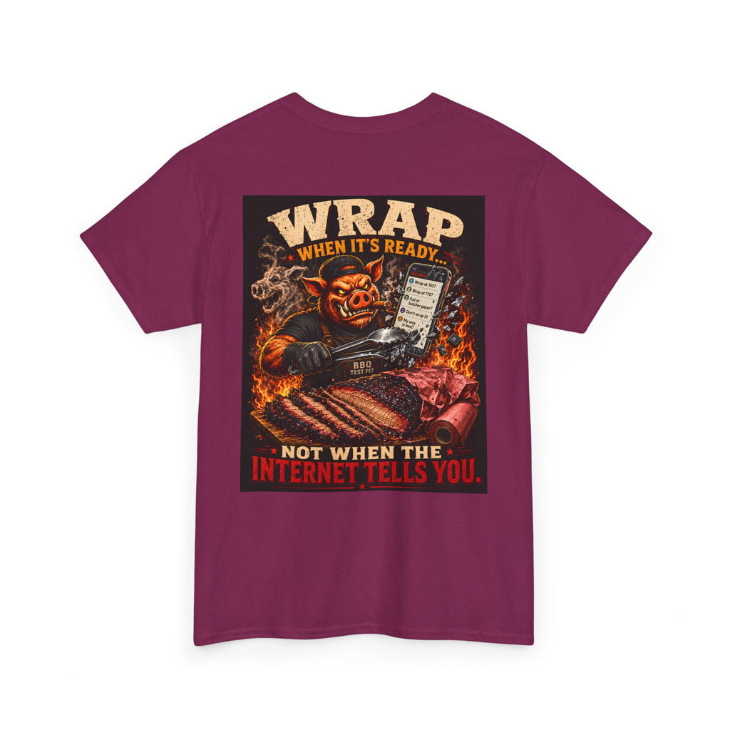 BBQ Test Pit Wrap When It's Ready soft tee mockup