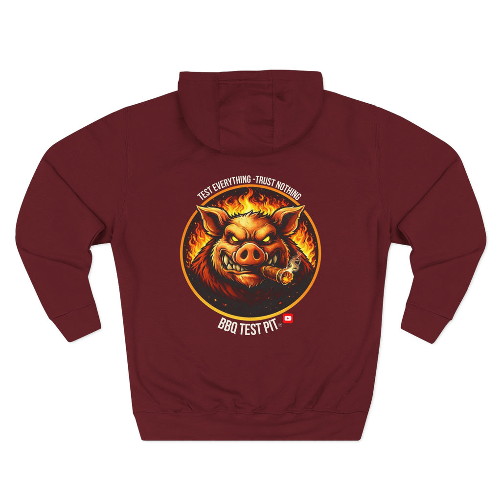 BBQ Test Pit logo hoodie mockup