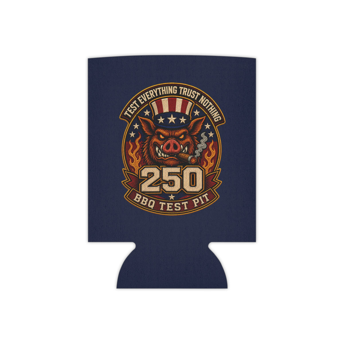 BBQ Test Pit 250 Years of Freedom can cooler mockup