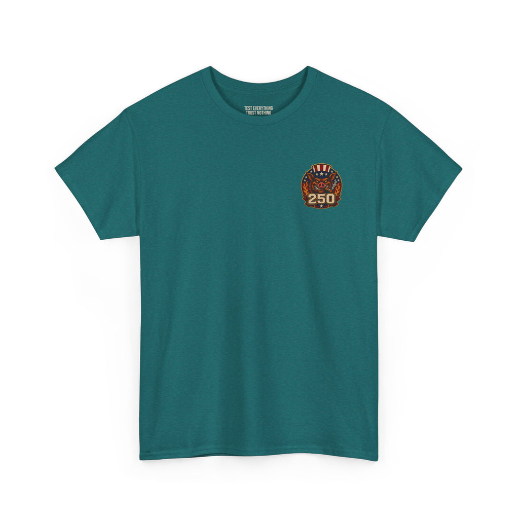 BBQ Test Pit 250 Years of Freedom soft tee mockup
