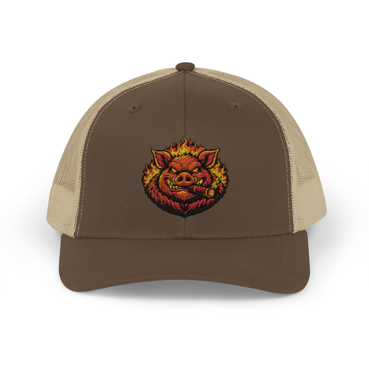 BBQ Test Pit trucker hat mockup