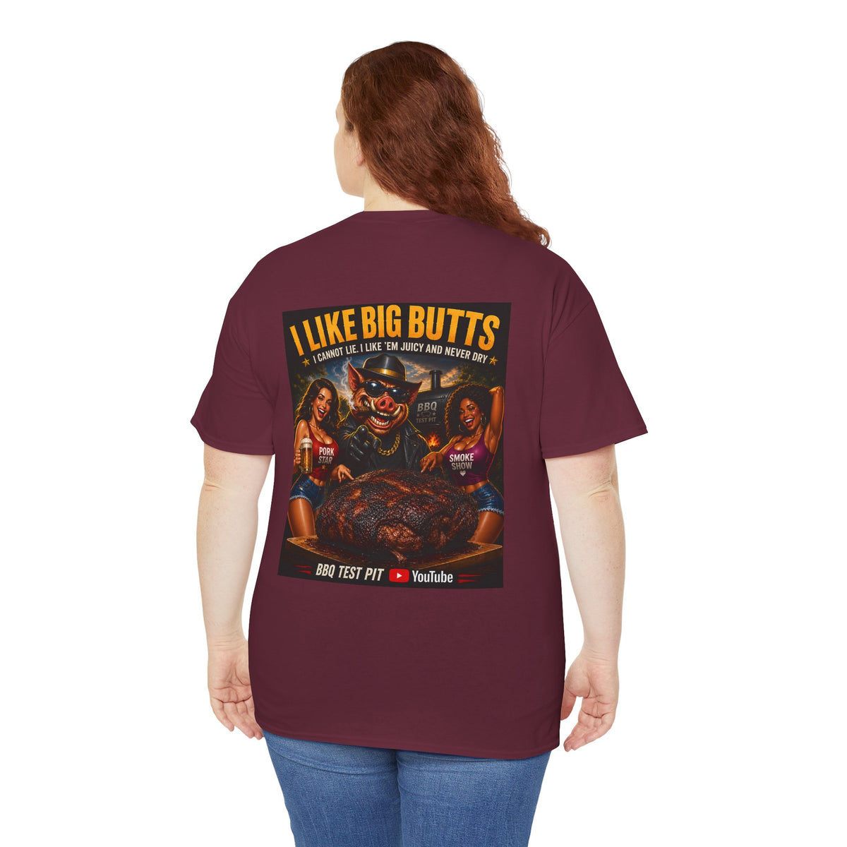 BBQ Test Pit I Like Big Butts tee mockup