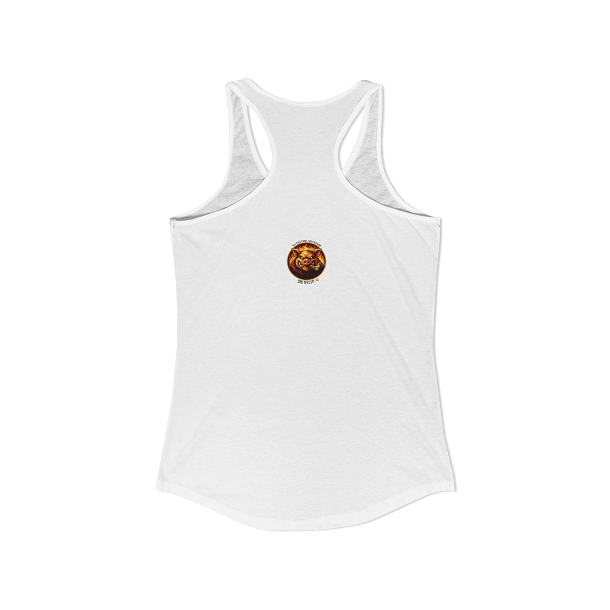 BBQ Test Pit I Like Big Butts women's racerback mockup