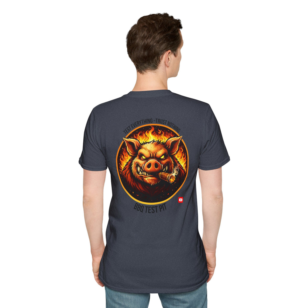 BBQ Test Pit logo soft tee mockup