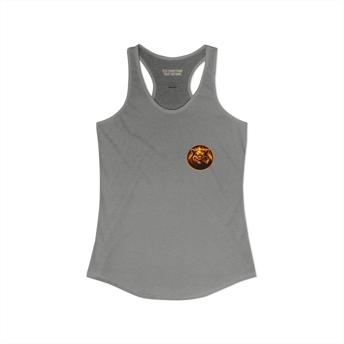 BBQ Test Pit logo women's tank mockup