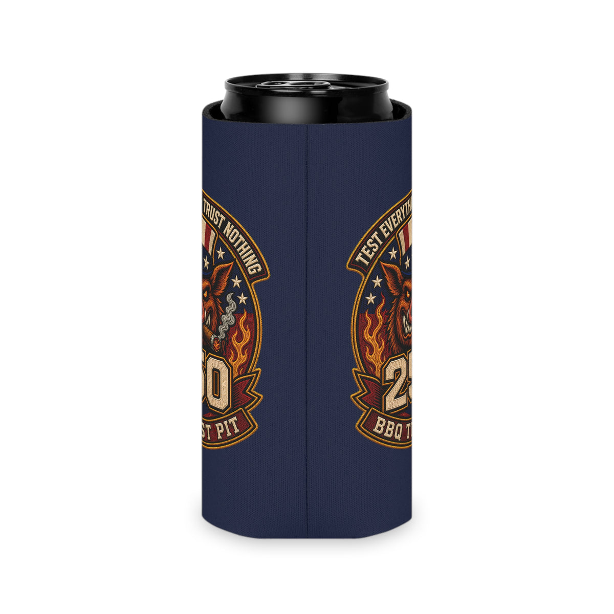 BBQ Test Pit 250 Years of Freedom can cooler mockup