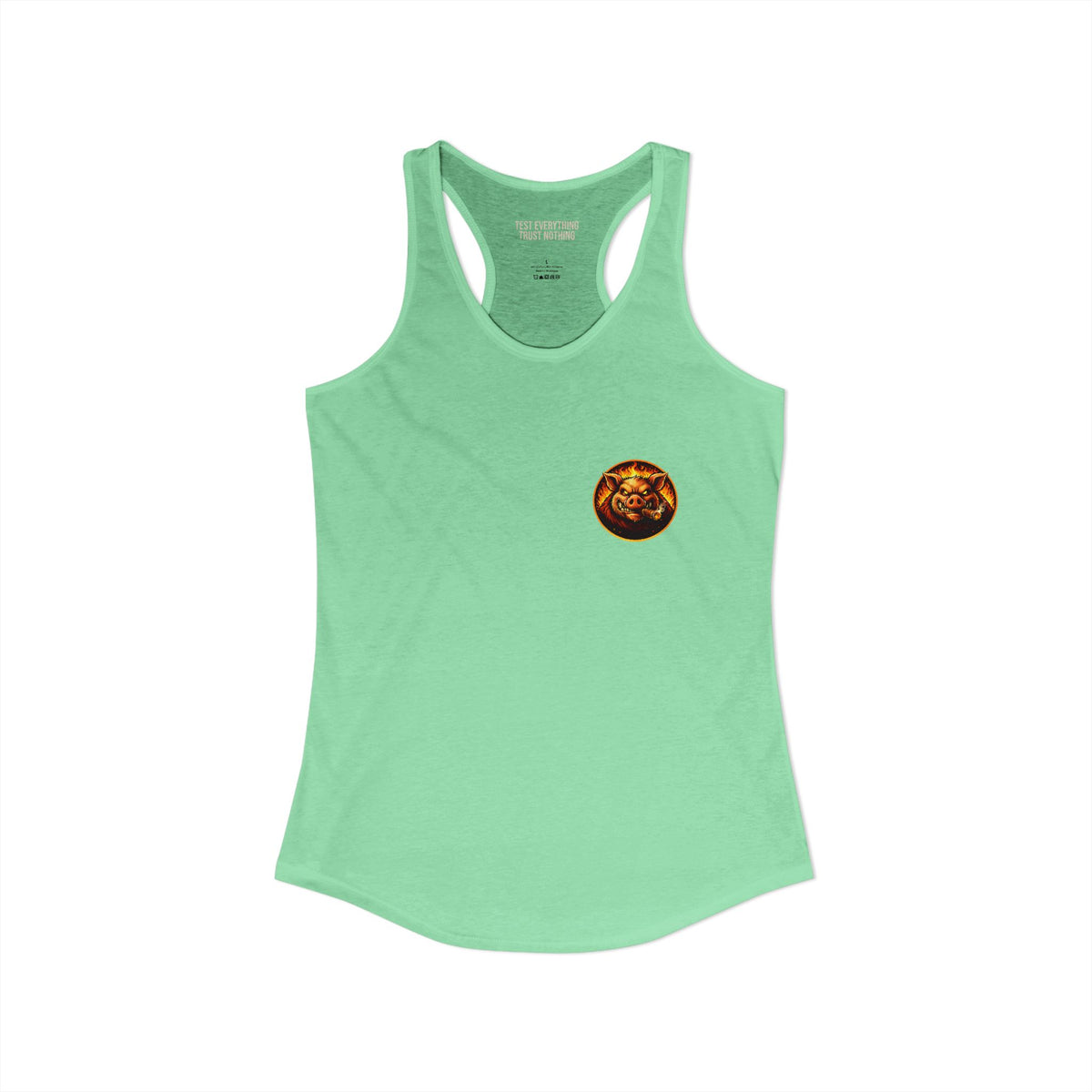 BBQ Test Pit logo women's tank mockup
