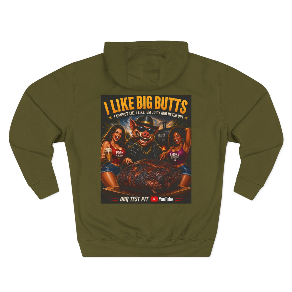 BBQ Test Pit I Like Big Butts hoodie mockup