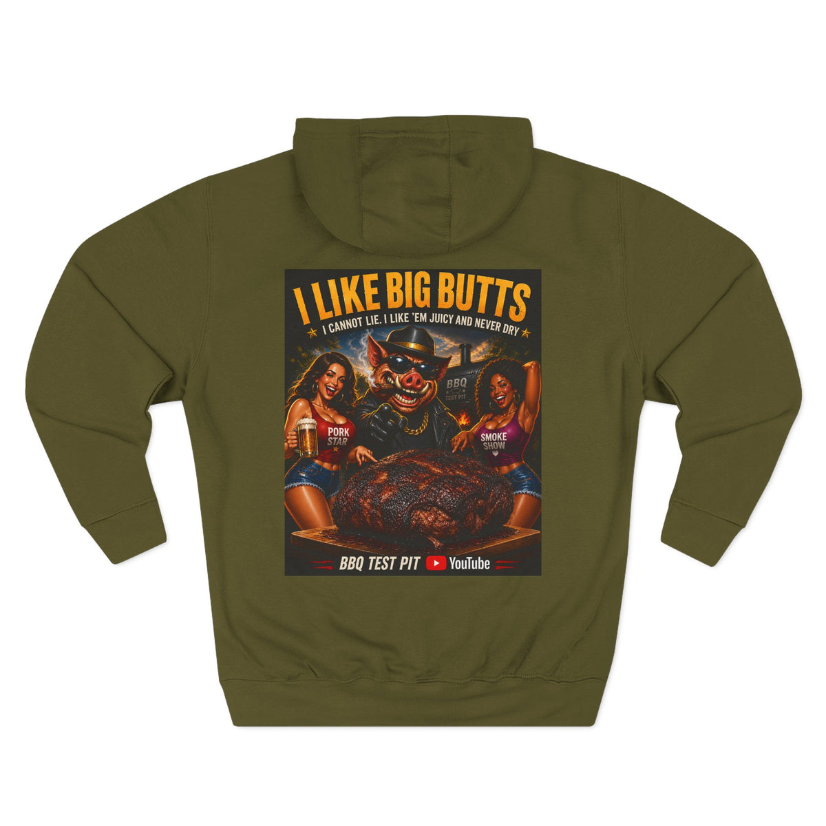 BBQ Test Pit I Like Big Butts hoodie mockup