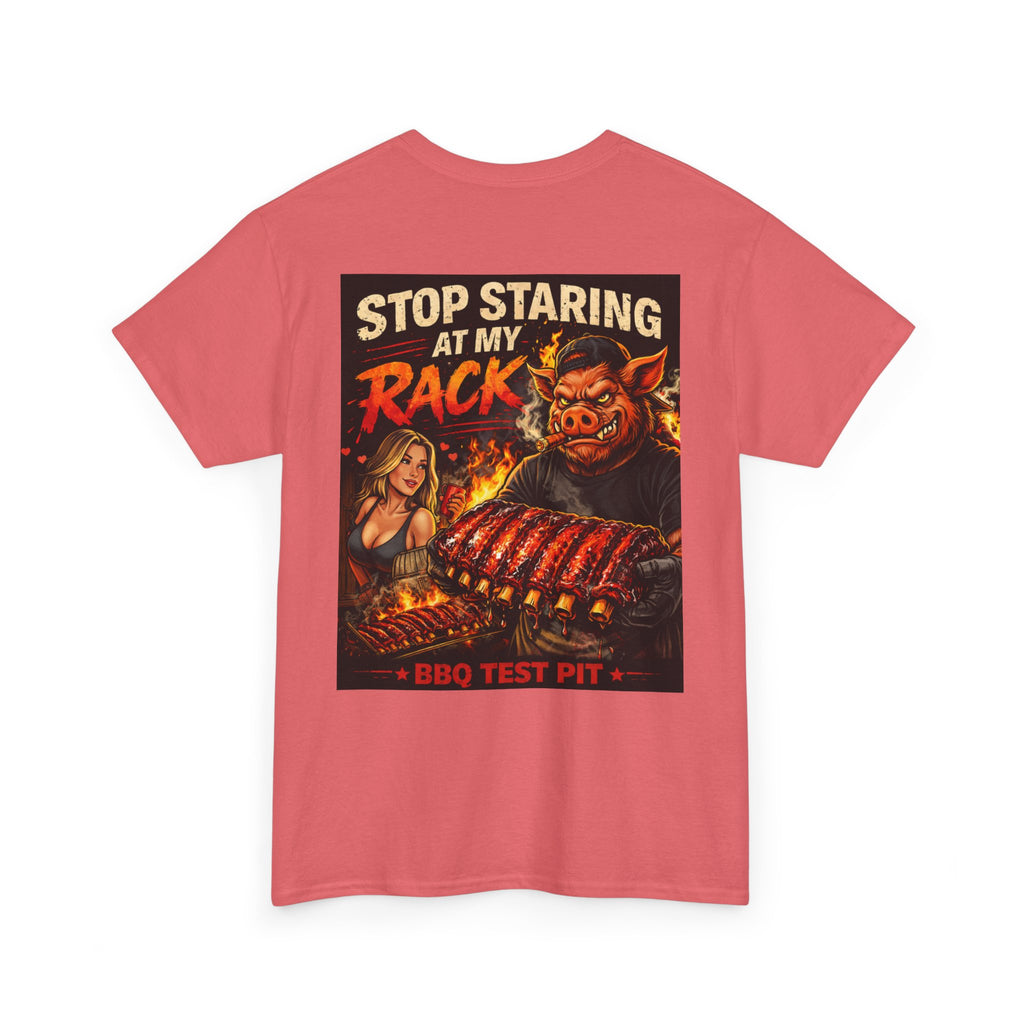 BBQ Test Pit Stop Staring At My Rack tee mockup