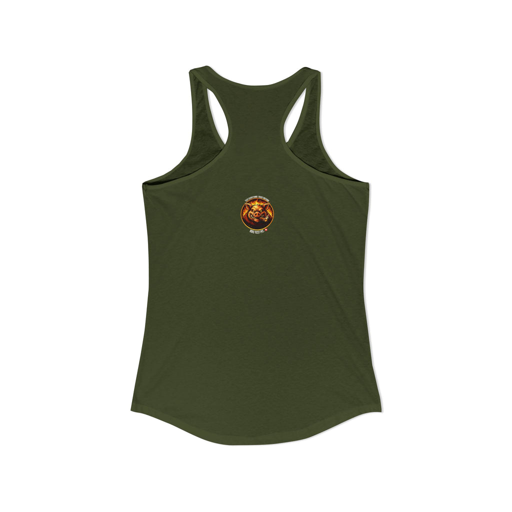 BBQ Test Pit I Like Big Butts women's racerback mockup