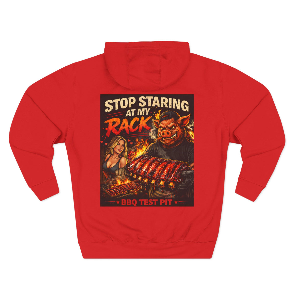BBQ Test Pit Stop Staring At My Rack hoodie mockup