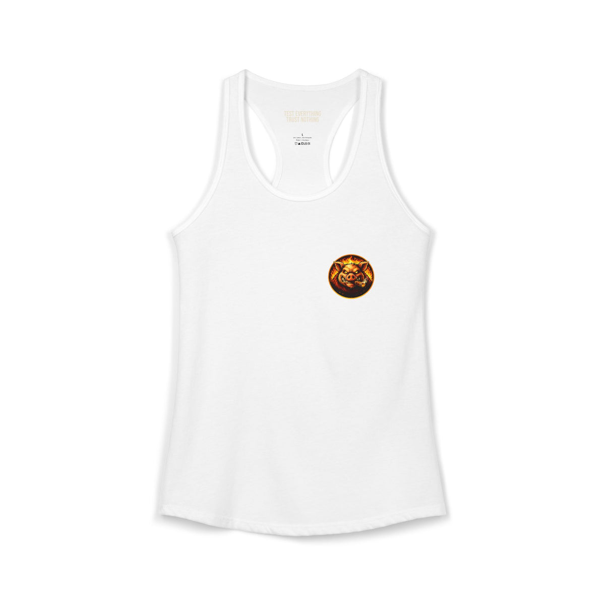 BBQ Test Pit logo women's tank mockup