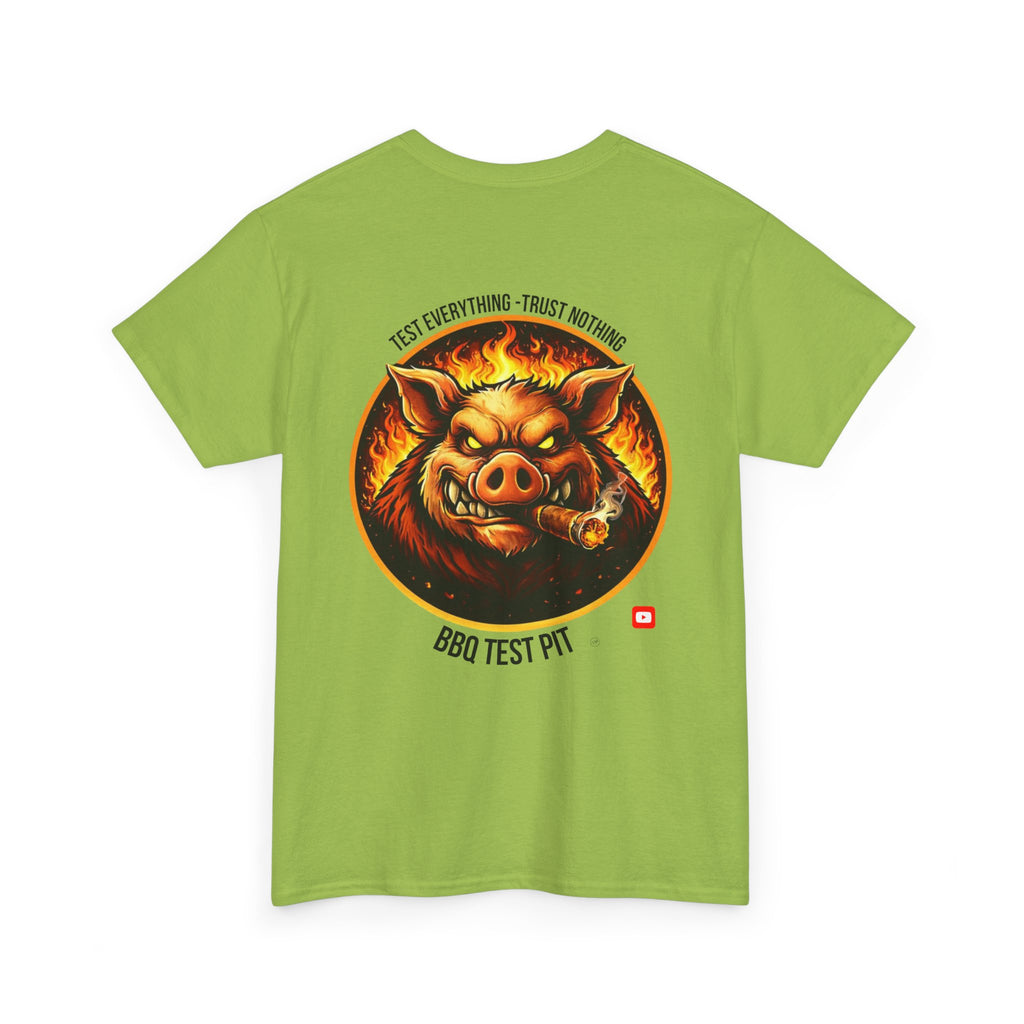 BBQ Test Pit logo tee mockup