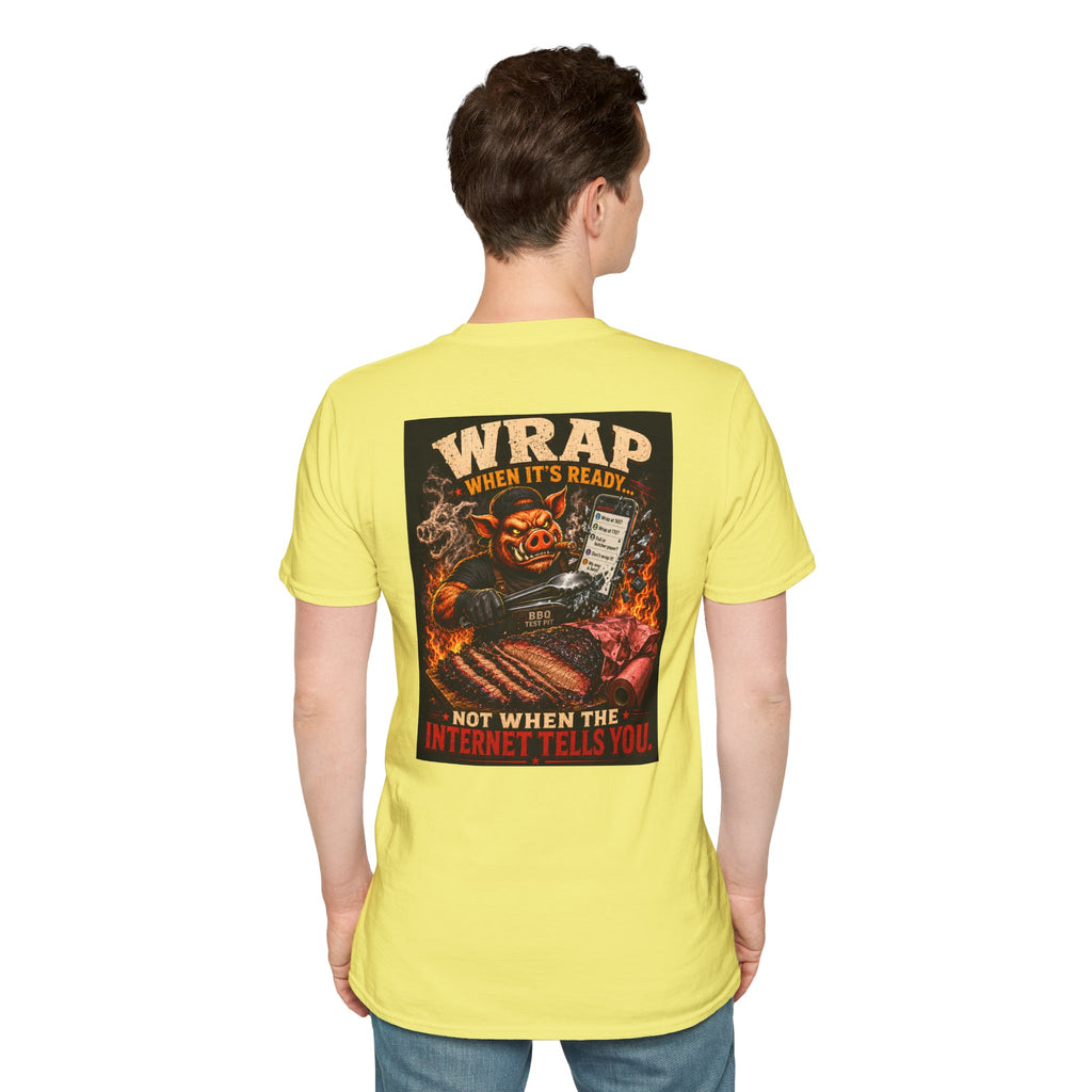 BBQ Test Pit Wrap When It's Ready tee mockup