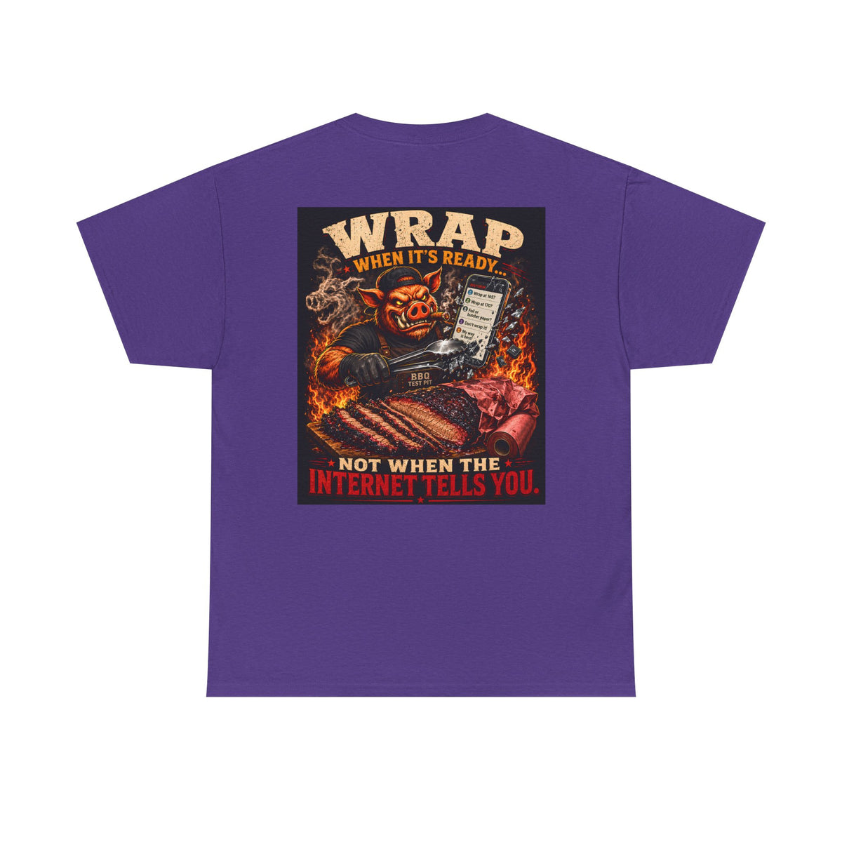 BBQ Test Pit Wrap When It's Ready soft tee mockup