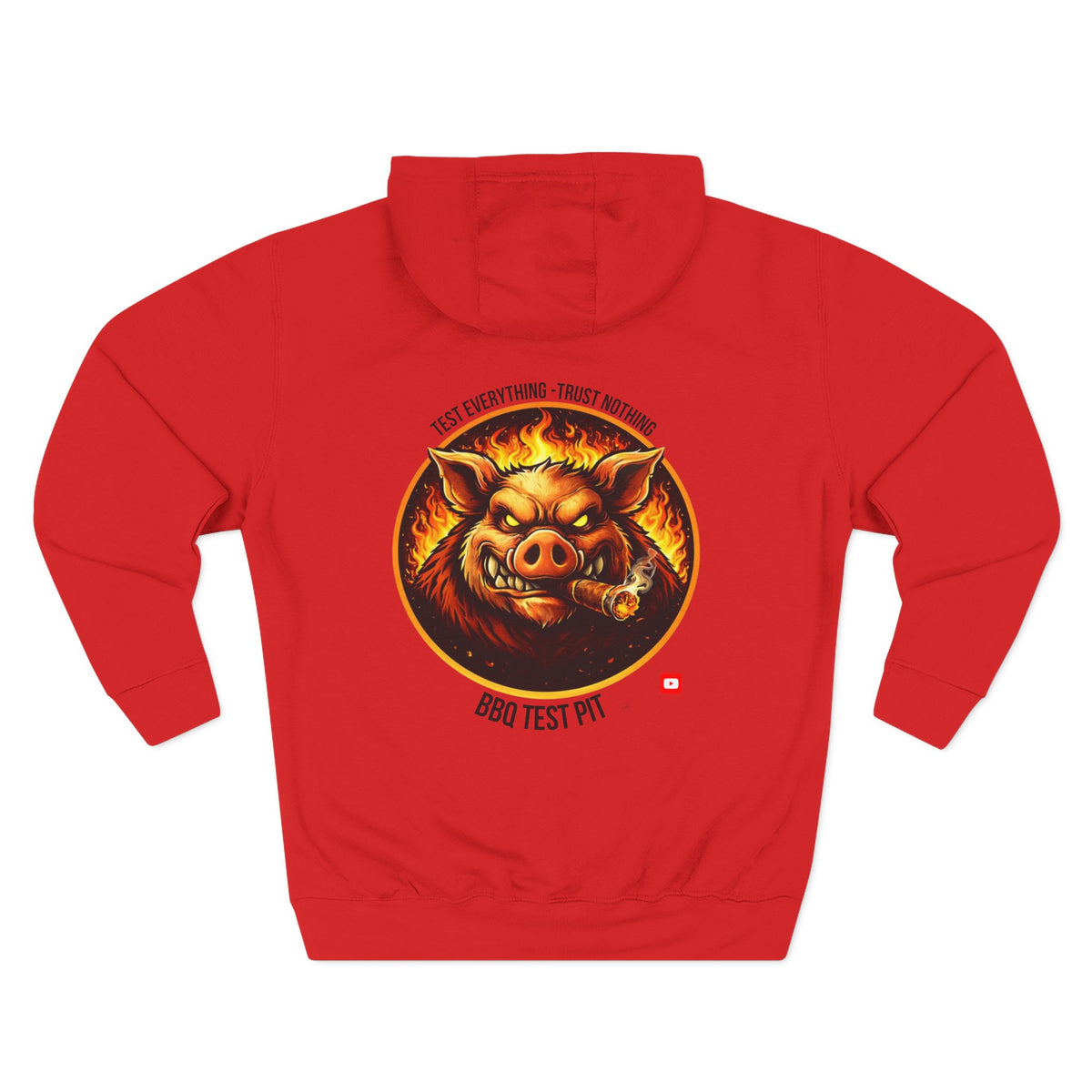 BBQ Test Pit logo hoodie mockup