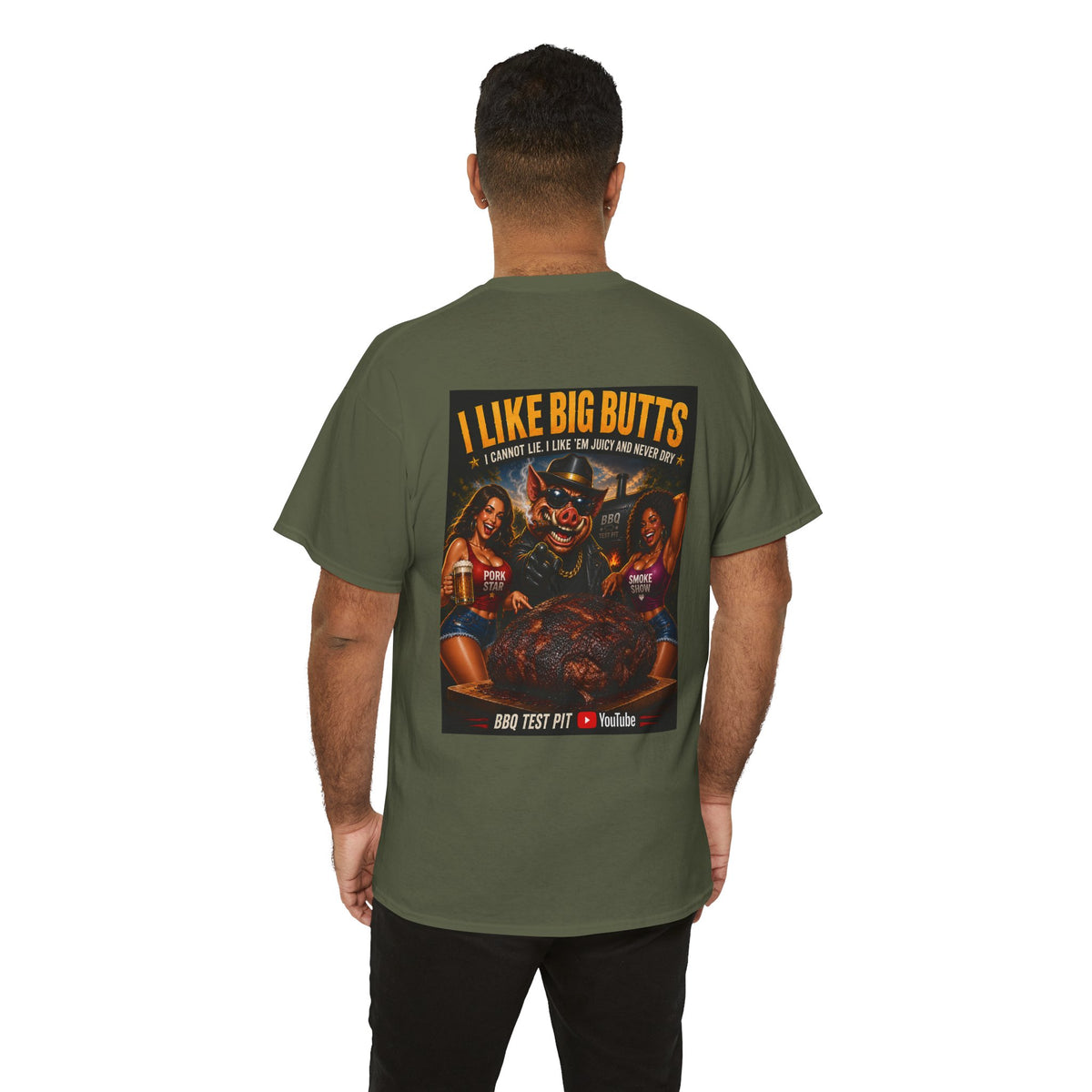 BBQ Test Pit I Like Big Butts tee mockup