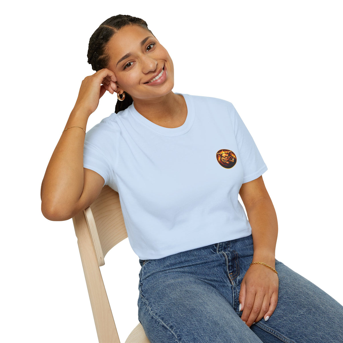 BBQ Test Pit I Like Big Butts soft tee mockup