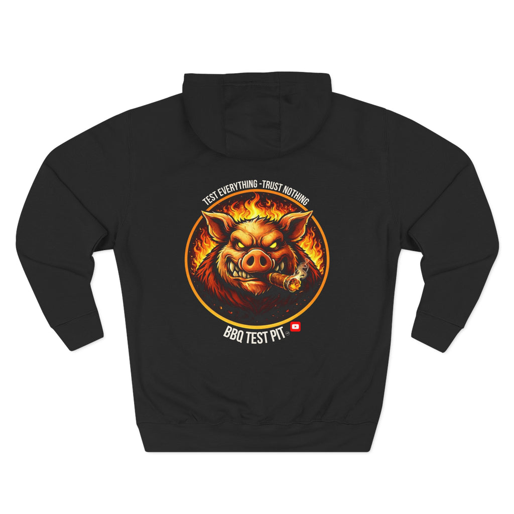 BBQ Test Pit logo hoodie mockup