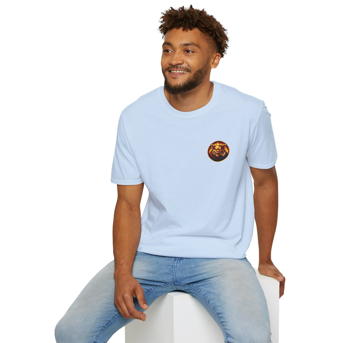 BBQ Test Pit I Like Big Butts soft tee mockup
