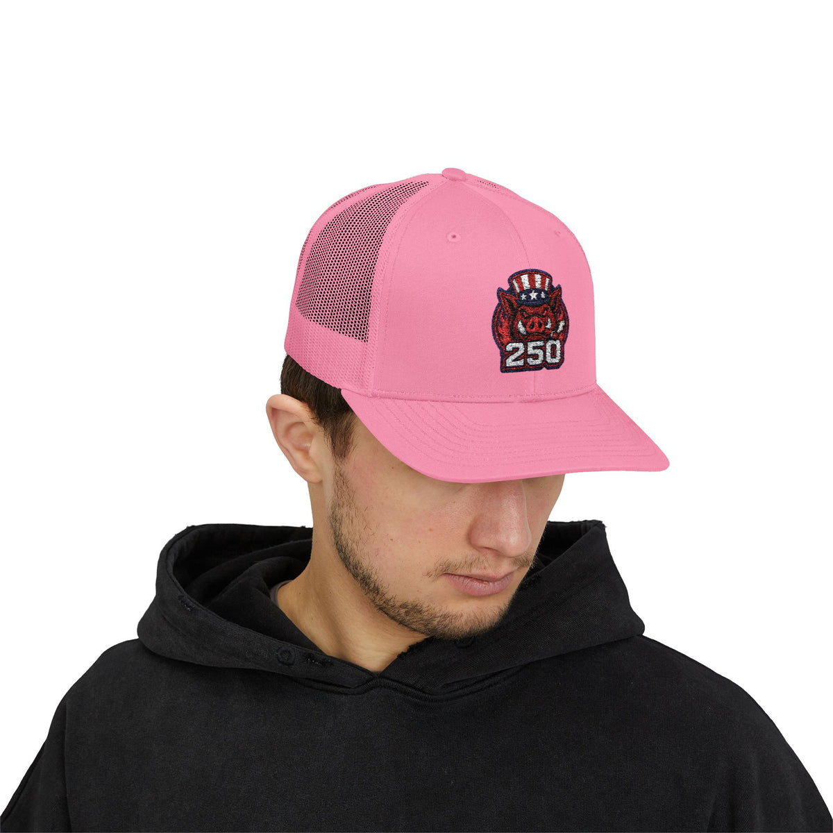 BBQ Test Pit 250 Years of Freedom trucker hat mockup