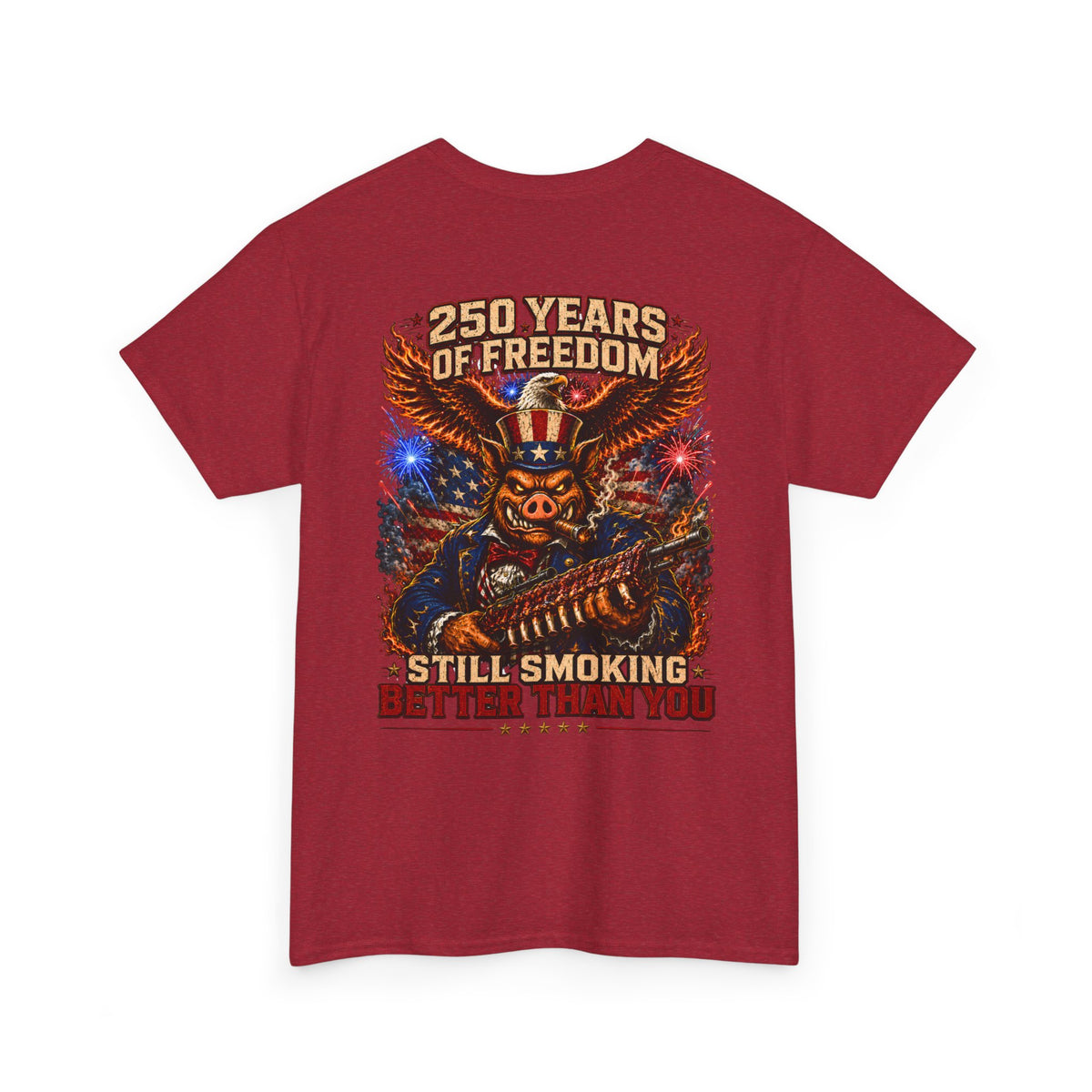 BBQ Test Pit 250 Years of Freedom soft tee mockup