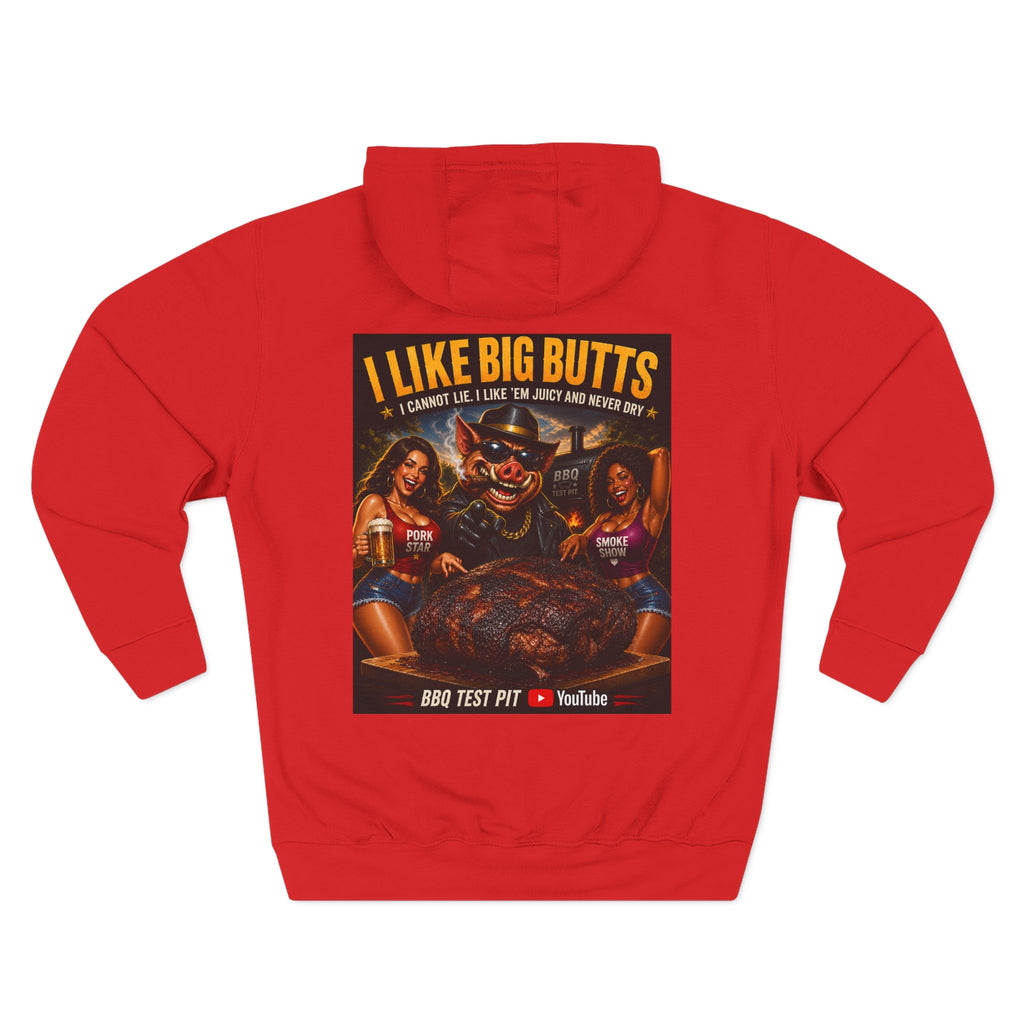 BBQ Test Pit I Like Big Butts hoodie mockup