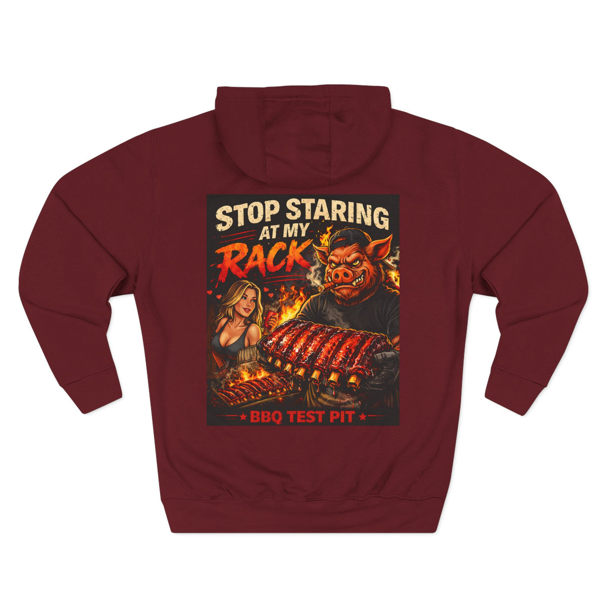 BBQ Test Pit Stop Staring At My Rack hoodie mockup