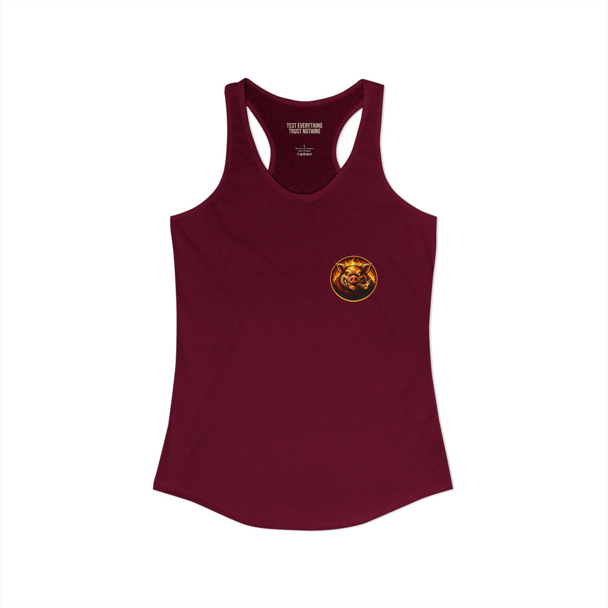 BBQ Test Pit logo women's tank mockup