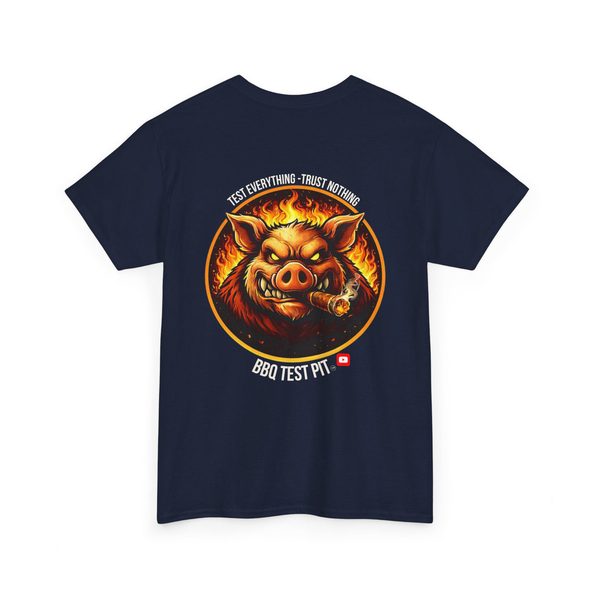 BBQ Test Pit logo tee mockup