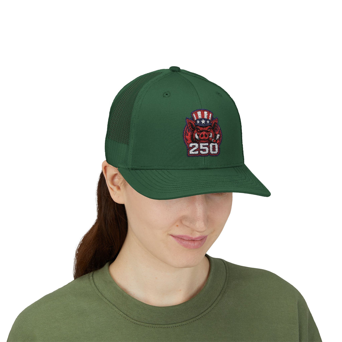 BBQ Test Pit 250 Years of Freedom trucker hat mockup