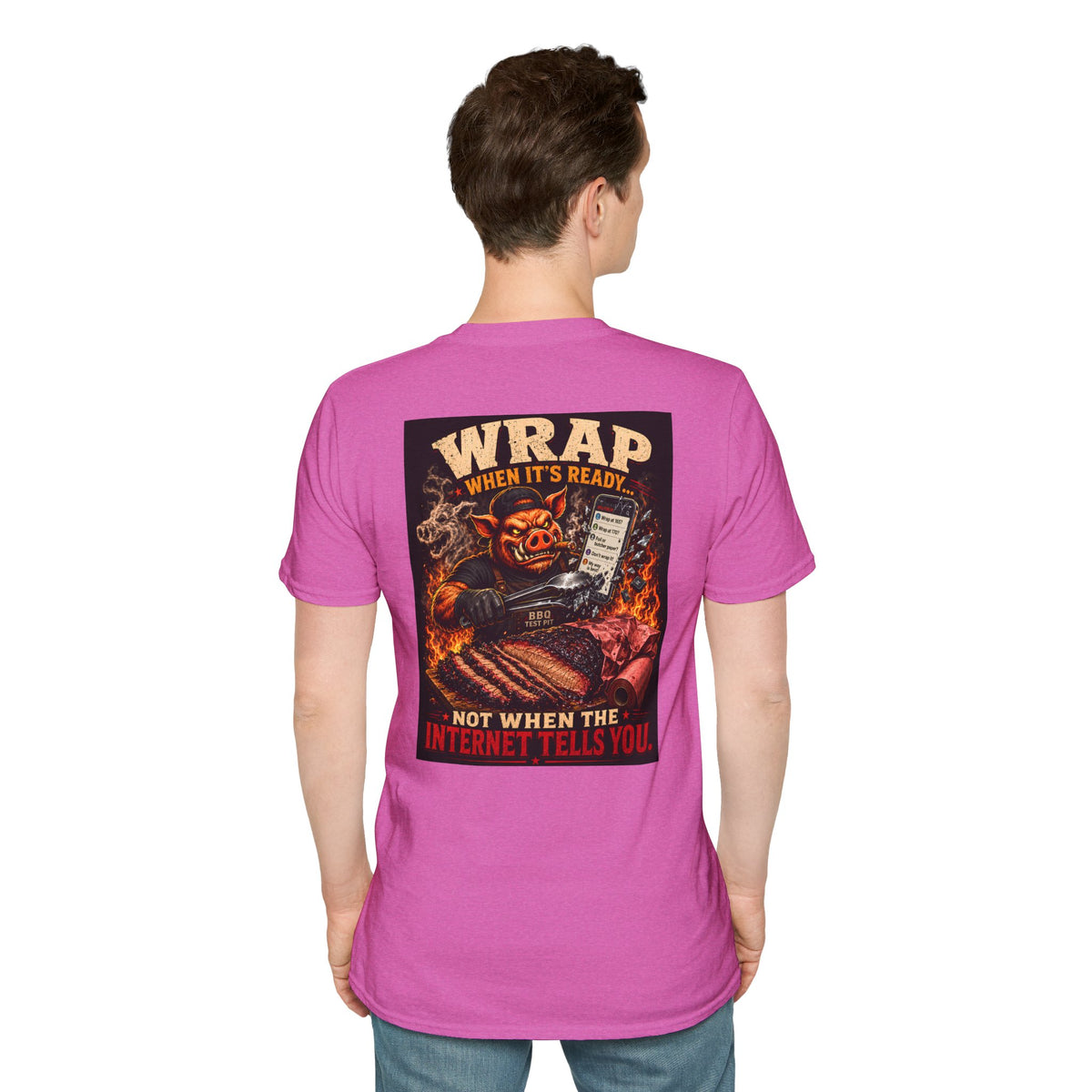 BBQ Test Pit Wrap When It's Ready tee mockup