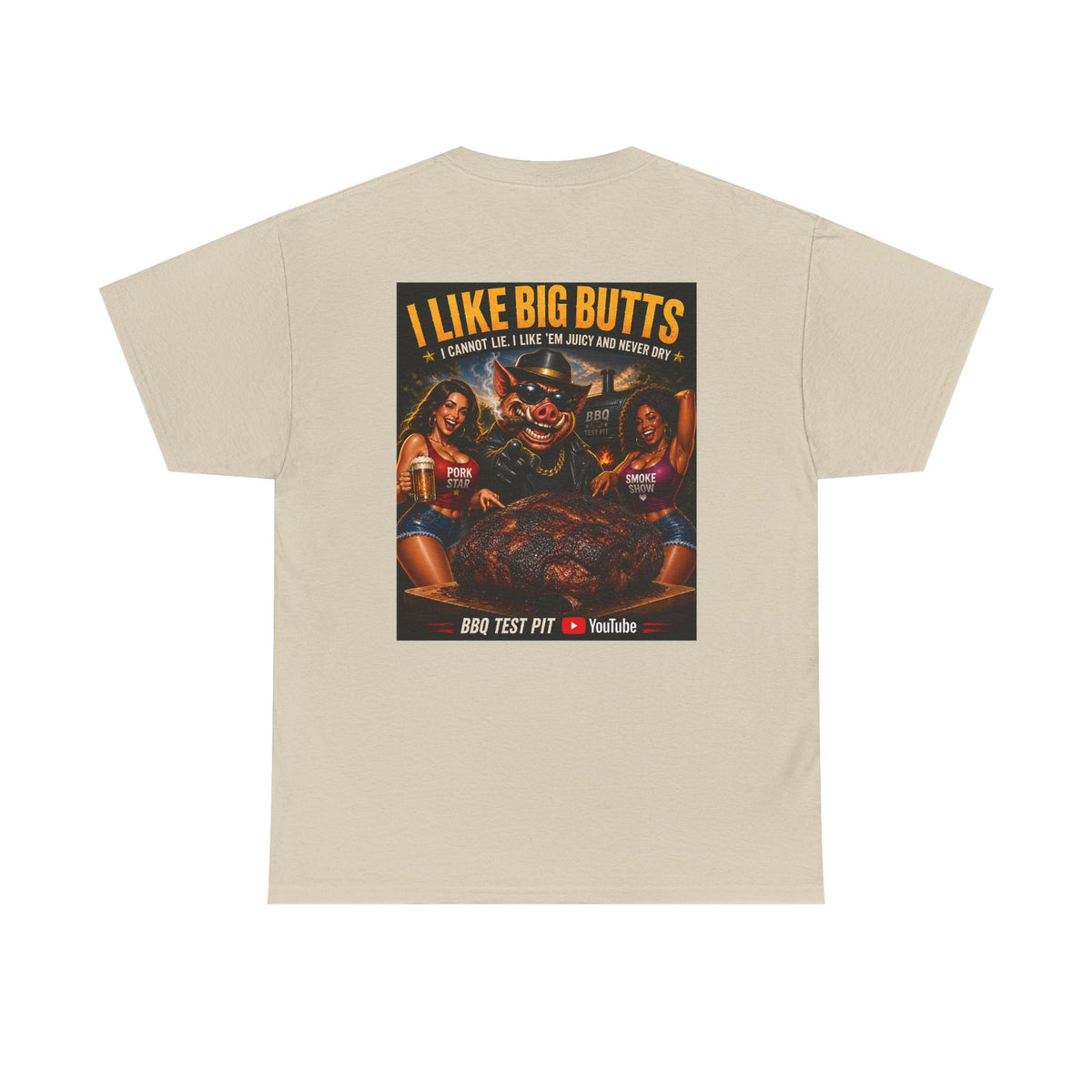BBQ Test Pit I Like Big Butts tee mockup