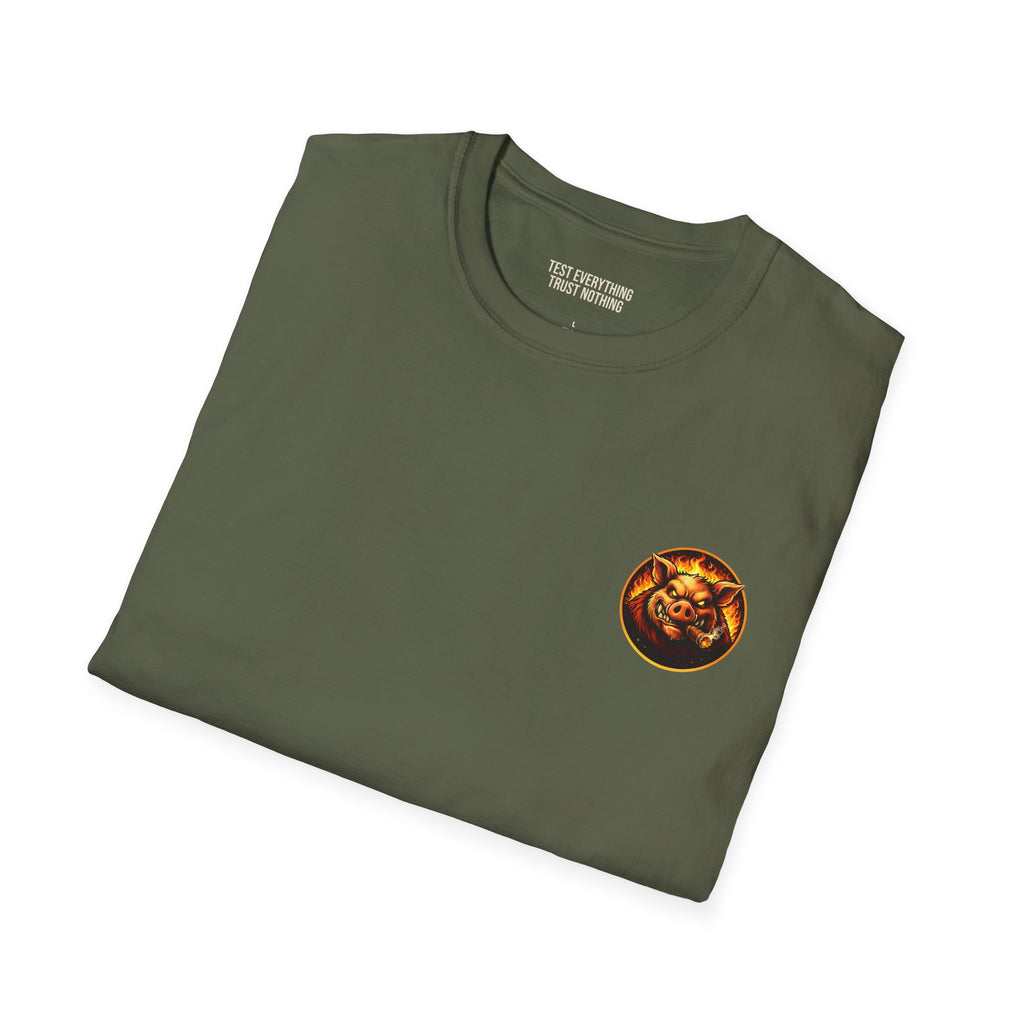 BBQ Test Pit I Like Big Butts soft tee mockup