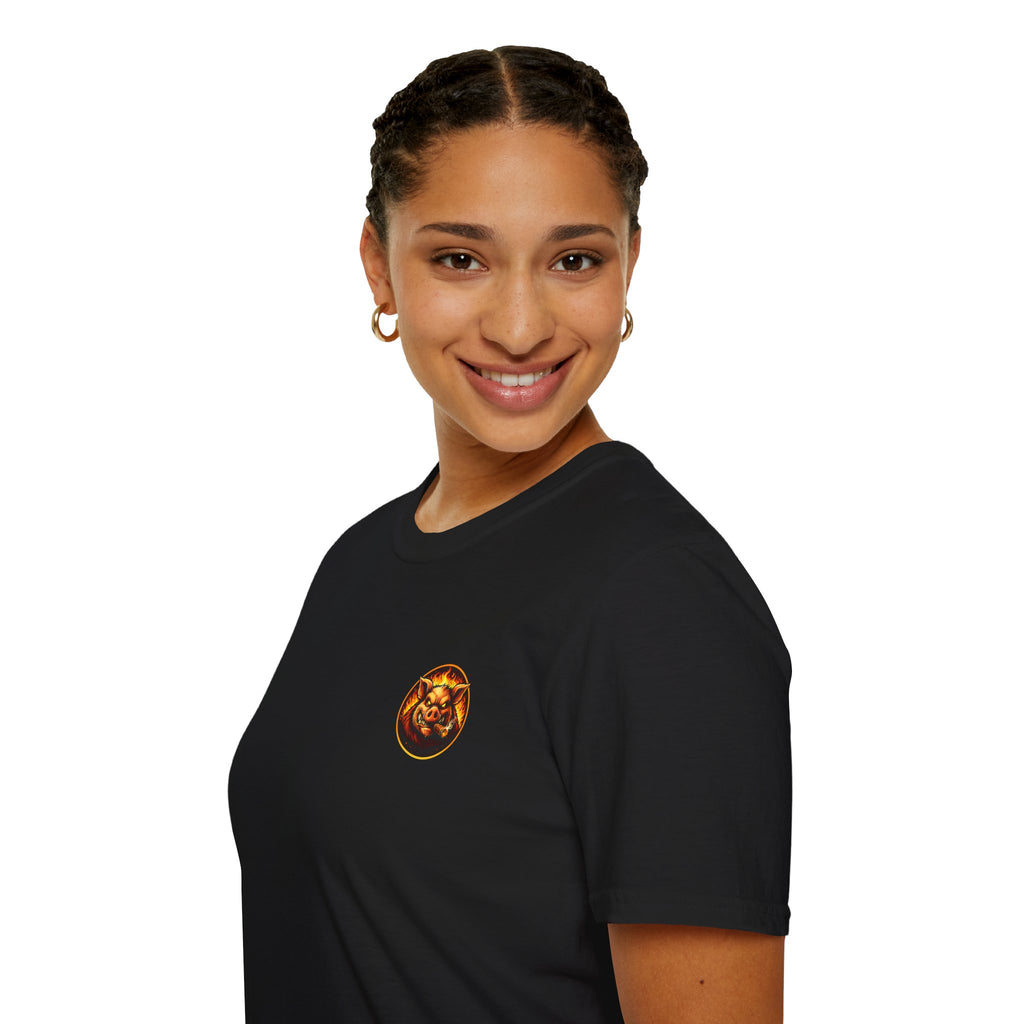 BBQ Test Pit logo soft tee mockup