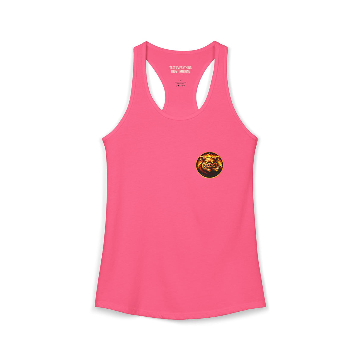 BBQ Test Pit logo women's tank mockup