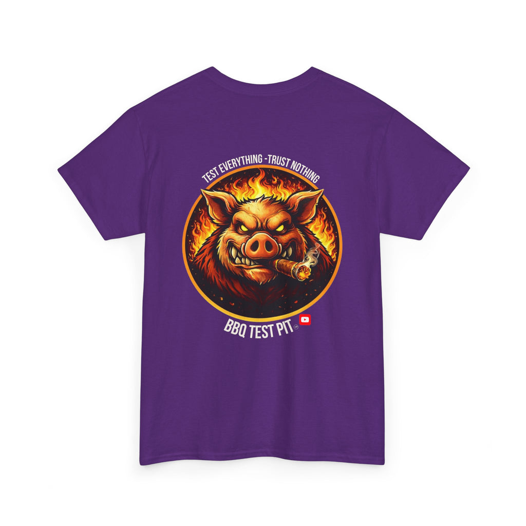 BBQ Test Pit logo tee mockup
