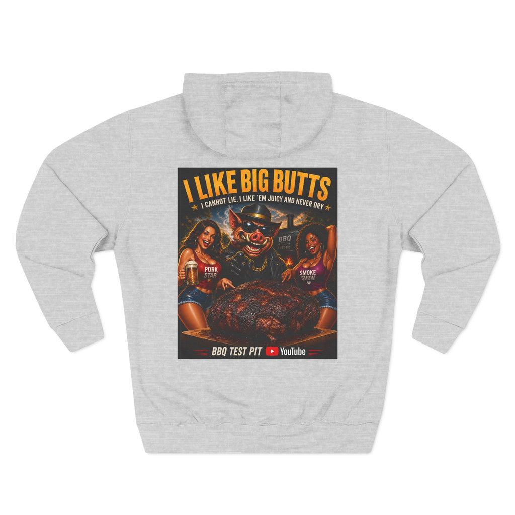 BBQ Test Pit I Like Big Butts hoodie mockup